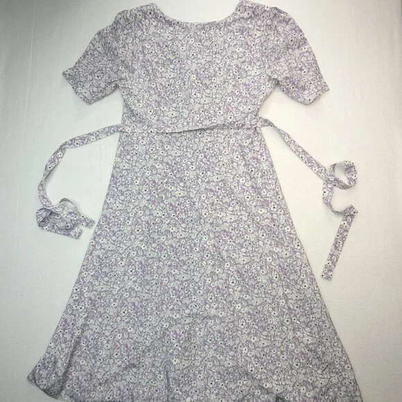 J. Peterman Women's Silk Midi Dress Size Large Floral 100% Silk - Picture 3 of 9